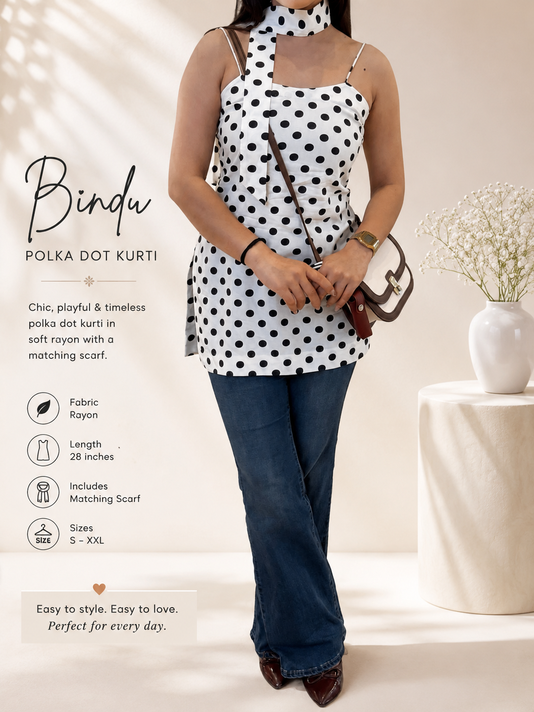 Bindu Polka Dot Kurti